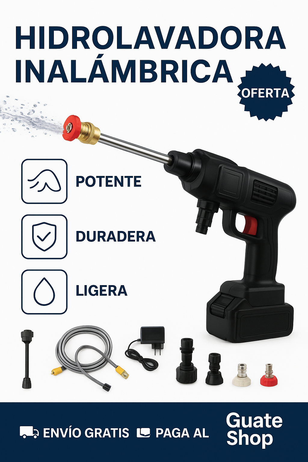 Hidrolavadora Inalambrica - potente, ergonómica y versátil