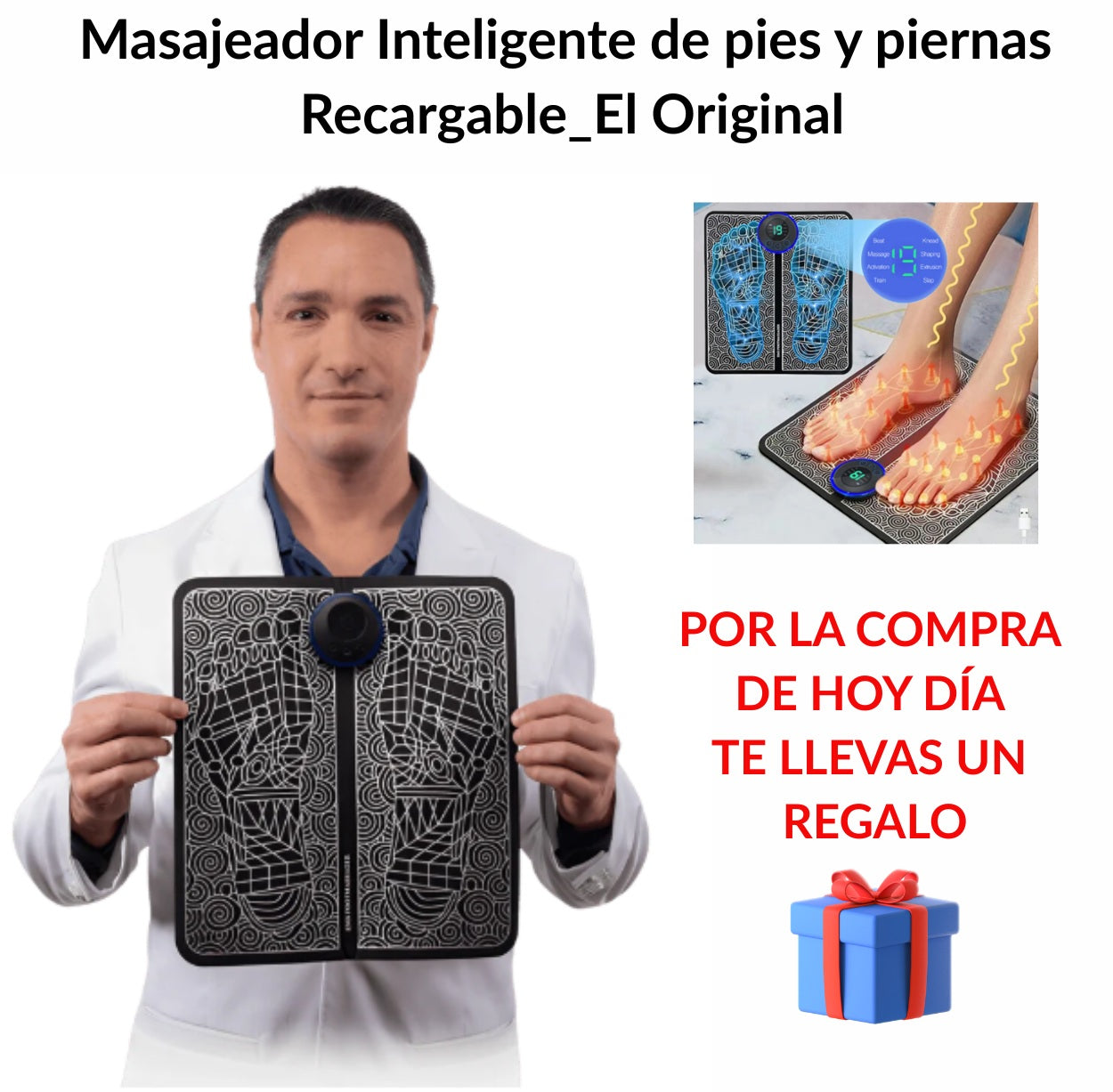 Tapete Masajeador Inteligente de pies y piernas Recargable_El Original
