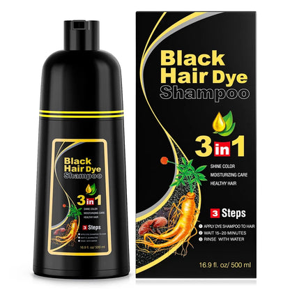 3 in 1 MEIDU Ginger Black Hair Dye Shampoo, Cleanse, Treat and Color